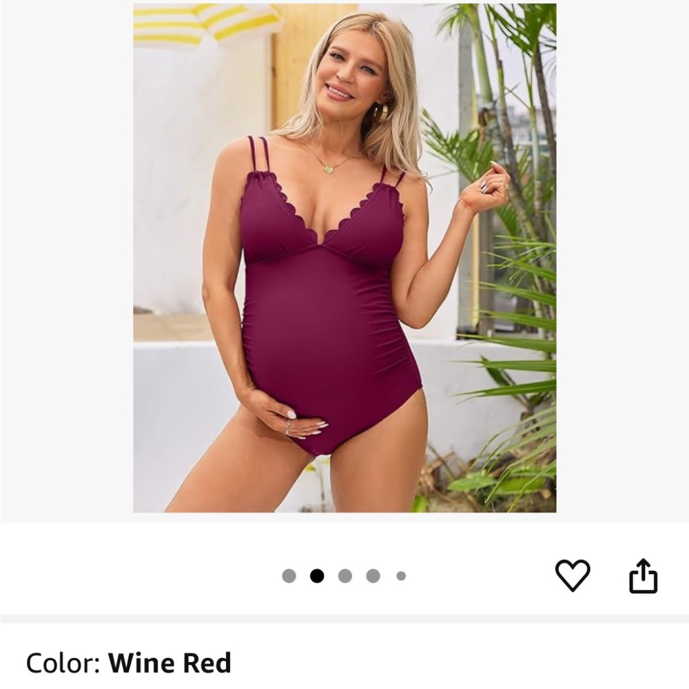 Red Scalloped Edge Bra with V-Neckline